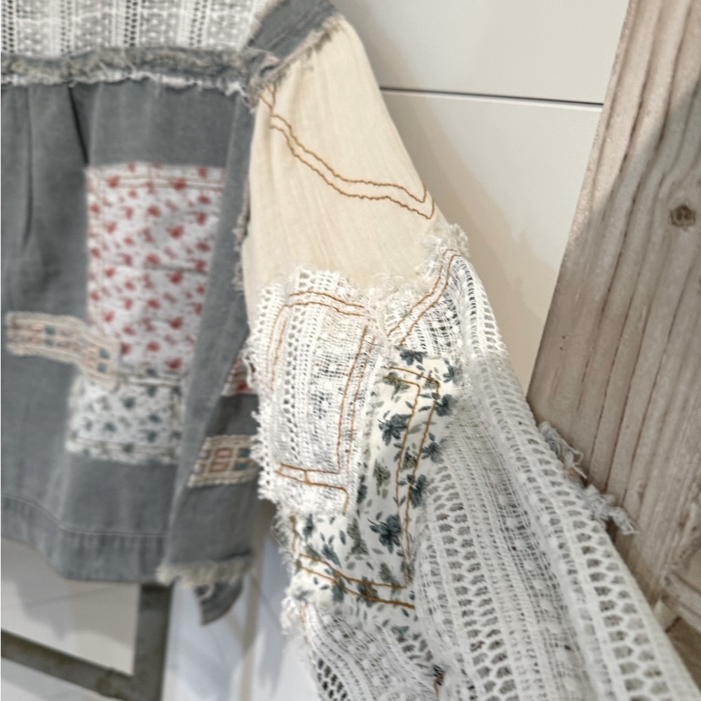 POL patchwork Lace blue Jean jacket. NWT - Picture 9 of 15